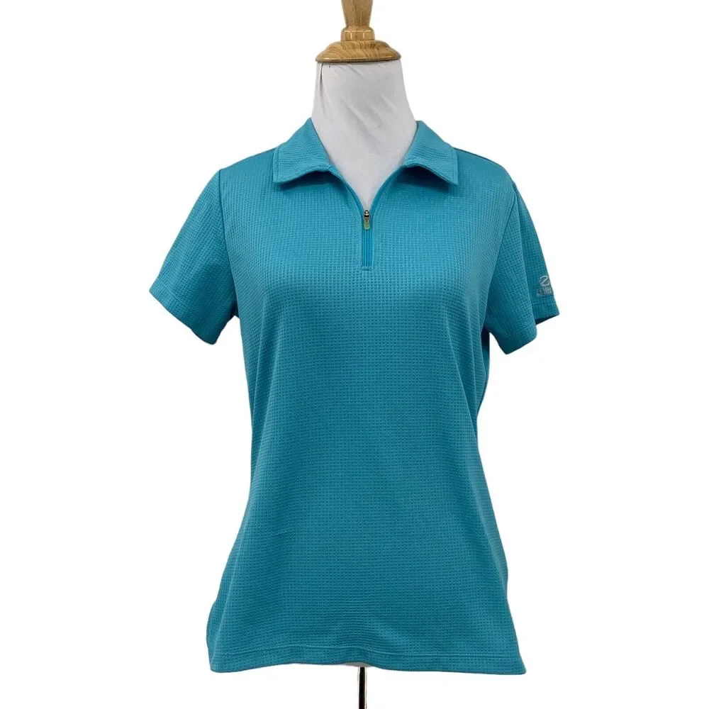 The North Face Flight Series Polo Shirt Womens S Small Blue Short Sleeve 1/4 Zip - Picture 1 of 14